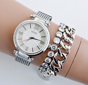 【送料無料】腕時計 ウォッチ アラームステンレスシルバーguess reloj fantastico w0638l1 soho acero inoxidable plata nuevo