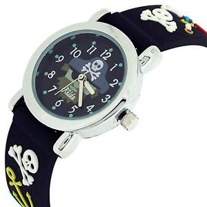 【送料無料】腕時計　ウォッチ　スカルクロックタグネックレスキーチェーンセットrelda chicos skull amp; crossbones reloj, dog tag collar y llavero set de regalo rel50