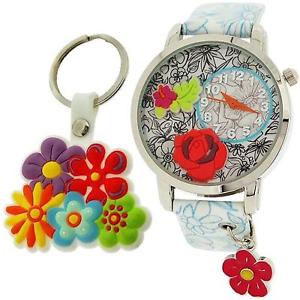 腕時計　ウォッチ　アラームアンプキーフォブセットdiseo de tiempo nias 3d diseo esfera analgoue reloj charm amp; llavero set de regalo tdx4526