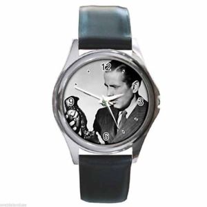 【送料無料】腕時計　ウォッチ　ハンフリーボガートマルタラウンドクロックレザーベルトhumphrey bogart maltese falcon redondo plateado reloj de metal correa cuero