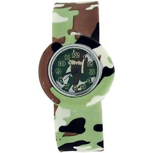 【送料無料】腕時計　ウォッチ　アナログスラップクロージャinfantil nio de chica analgico verdemarrnblanco militar cierre palmada