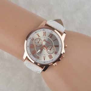 【送料無料】腕時計 ウォッチ モンブランmontre femme simply chiffres romains simili cuir blanc l d