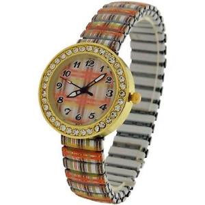 【送料無料】腕時計　ウォッチ　レディースピンクタータンチェックデザインアラームエクスパンダtdc para damas nias rosa tartan diseo expansor pulsera correa vestido reloj toc152