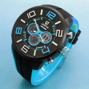 腕時計　ウォッチ　デュアルタイムスポーツアナログorologio polso joefox uomo dual time analogico digitale sveglia sport azzurr lac