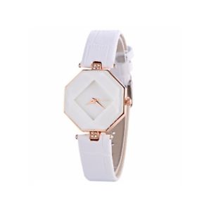 【送料無料】腕時計 ウォッチ デザインモンブランmontre femme geo design simili cuir blanc l d