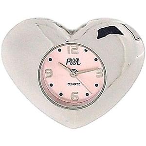 【送料無料】腕時計　ウォッチ　レディースピンクシルバートーンクロックネックレスpwl damas esfera rosa reloj de tono plata 30 collar con corazn encantos