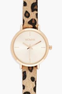 腕時計　ウォッチ　サイズピンクゴールドサイズピンクゴールドベルトアラームboohoo para mujer leopardo correa de oro rosa reloj en oro rosa tamao de un tamao