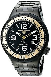 【送料無料】腕時計　ウォッチ　クオーツスイスブラックステンレススチールネプチューンウォッチreloj de cuarzo swiss legend neptune negro acero inoxidable para hombres 21819pbb11gb