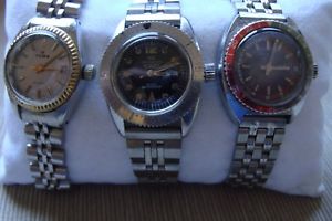 【送料無料】腕時計 ウォッチ ビンテージウォッチレディダイバーサブダイバーvintage 3 watch lady yema pryngeps oceanproof diver sub rowil diver