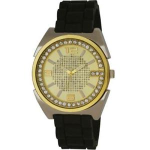 ̵ӻסå֥åɥʥĥݡĥå֥쥹åȥ饹henley caballeros negro y dorado cristal deportes correa de reloj