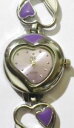 【送料無料】腕時計 ウォッチ デコクールバイオレットnuevo anunciomontre bijoux quartz dco coeur mail violet montre fond parme * 4736(2)