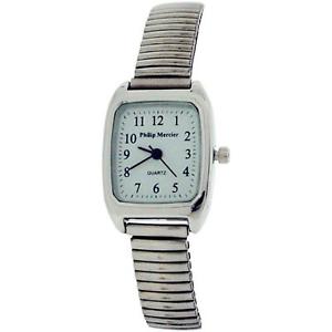 腕時計　ウォッチ　フィリップメルシエレディースストラップアラームエクスパンダphilip mercier damas vestido de correa de pulsera expansor silvertone reloj mc48c