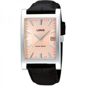 【送料無料】腕時計 ウォッチ ナイツゴールドピンクストラップアナログlorus caballeros correa de cuero hombres reloj anlogo de rh941cx9 rosa oro cuadrante fecha regalo