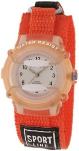 ̵ӻסåʥ顼ϥɥСlos nios reloj blanco mueca naranja de cuero de la materia textil del manillar analgico reloj x440005800