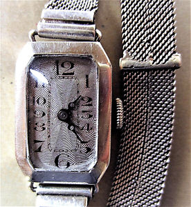 【送料無料】腕時計　ウォッチ　アールデコシルバースイスシルバーブレスレットimpresionante arte deco 1928 seoras plata reloj suizo y pulsera de plata para la venta
