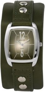 ̵ӻסåʥĥࡼ֥ȥ᥿verde silber analgico reloj de pulsera de cuarzo de cuero metal ver x195026000110