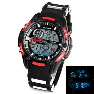 【送料無料】腕時計　ウォッチ　デジタルアナログクロックマンds reloj hombre analgico digital multifuncin xxl quamer military ros lac