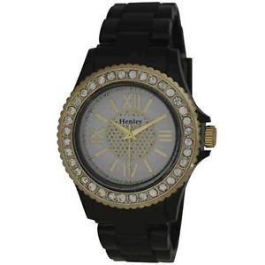 【送料無料】腕時計　ウォッチ　グラマーレディーススポーツブラックウォッチブレスレットhenley glamour ladies bling negro deportivo correa de reloj