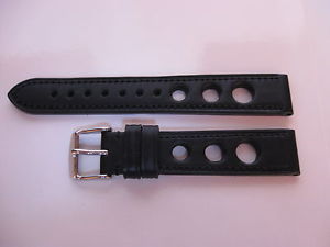 【送料無料】腕時計　ウォッチ　ノワールヌフブレスレットレーシングbracelet racing en cuir noir neuf taille 18 grands trous