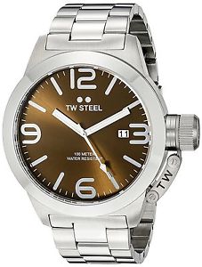 【送料無料】腕時計 ウォッチ スチールブラウンクロックtw steel cb21 marrn 45mm canteen reloj 2 aos de garanta