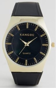 ̵ӻסå֥å٥ȥʥĥʥǥȡ󥢥顼kangol caballeros correa negro esfera en tono dorado analgico reloj kan 985289 rrp 5000pn