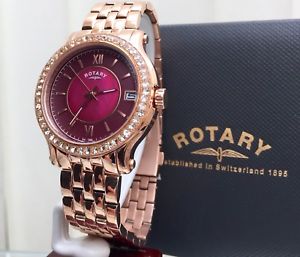 【送料無料】腕時計　ウォッチ　クロックロータリーレディースピンクスワロフスキーrnuevo reloj rotary seoras chapado en oro rosa swarovski ideal regalo rrp 189 r95