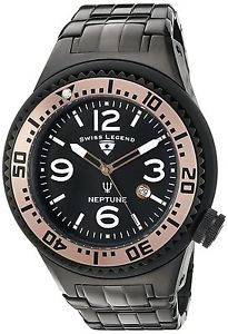 【送料無料】腕時計　ウォッチ　クオーツスイスブラックステンレススチールネプチューンウォッチreloj de cuarzo swiss legend neptune negro acero inoxidable para hombres 21819pbb11ra