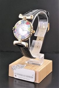 【送料無料】腕時計　ウォッチ　オロロジオディムラノウォッチorologio donna dorato pelle watch in vetro di murano murrina millefiori