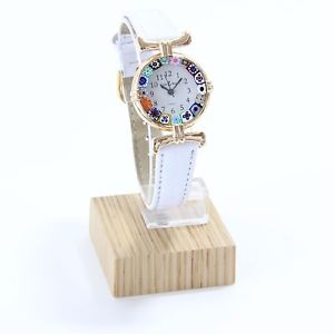 【送料無料】腕時計 ウォッチ オロロジオディムラノウォッチorologio donna dorato pelle watch in vetro di murano murrina millefiori 【送料無料】腕時計 ウォッチ オロロジオディムラノウォッチorologio donna dorato pelle watch in vetro di murano murrina millefiori