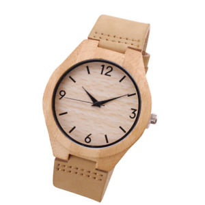 【送料無料】腕時計　ウォッチ　シンプルライトハンドメイドカウォッチmen women wood watch simple light bamboo wristwatch handmade natural wood qua