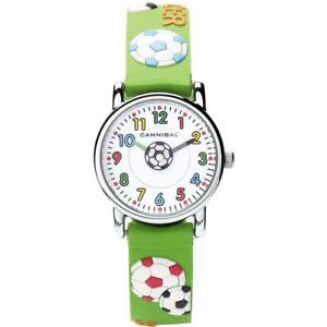 【送料無料】腕時計　ウォッチ　カニバリサッカーグリーンデザインラバーストラップウォッチ