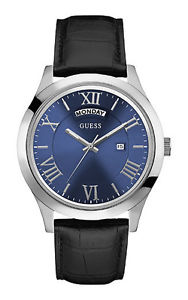 楽天hokushin【送料無料】腕時計　ウォッチ　アラームguess w0792g1 metropoliton reloj hombre cuero negro da amp; datumasanzeige nuevo