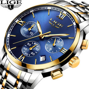 【送料無料】腕時計 ウォッチ ファッションクォーツスポーツフルスチールウォッチlige luxury watches men fashion sport military quartz watch men full steel b