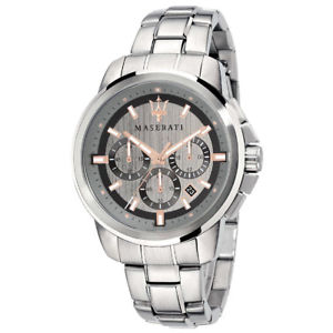 腕時計　ウォッチ　マセラティマセラティシルバークロノグラフorologio uomo maserati successo cronografo acciaio silver originale r8873621004