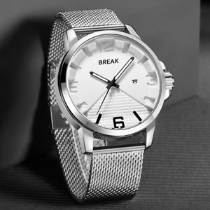 ̵ӻסåݡĥץǥ󥹥ƥ쥹륯break 3301 calendar sport men wrist watch simple design stainless steel quartz w