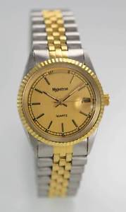 【送料無料】腕時計 ウォッチ ゴールドシルバーステンレススチールクォーツnuevo anunciomajestron hombres oro plata acero inoxidable resistente al agua reloj de cuarzo