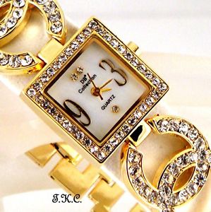 【送料無料】腕時計 ウォッチ ダブルキスドレスデザイナースワロフスキークリスタルseoras oro plateado diseador vestido doble kiss reloj, w swarovski cristal bling