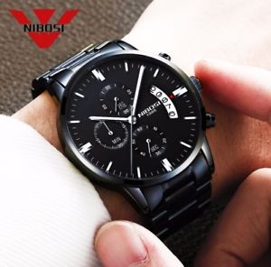 【送料無料】腕時計　ウォッチ　カジュアルドレススチールクオーツvestido informal de acero negro militar cuarzo reloj regalo especial para amante todo el mundo