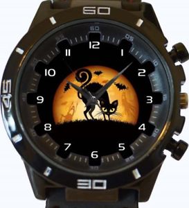 【送料無料】腕時計　ウォッチ　ハロウィンイギリスクイックスポーツシリーズreloj pulsera gato negro halloween fullmoon nuevo deportivo gt series rpido de reino unido vendedor