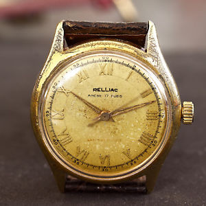 【送料無料】腕時計 ウォッチ ブレスレットmontre mcanique ancienne relliac bracelet croco vritable a19