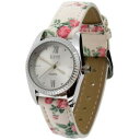 【送料無料】腕時計　ウォッチ　ポリウレタンストラップeton mujer plateado esfera, blanco floral reloj con correa de poliuretano 3257l