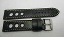 【送料無料】腕時計　ウォッチ　ノワールヌフモンブランブレスレットレースグロbracelet racing fleurus gros trous en cuir noir neuf taille 20 surpique blanc