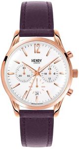 腕時計　ウォッチ　ヘンリーロンドンハムステッドクロノグラフアラームレザーストラップhlnp hl39cs0090 henry londres hampstead crongrafo reloj correa de cuero