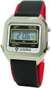 腕時計　ウォッチ　ラムダデジタルビンテージブラックレザーウォッチlambda lcd cuarzo hombre reloj de pulsera cuero negro vintage digital