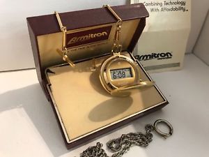 楽天hokushin【送料無料】腕時計　ウォッチ　クォーツarmitron pochet quartz lcd led watch gold plated