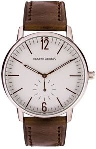 【送料無料】腕時計　ウォッチ　アナログステンレススチールマンシルバーブレスレットレザーストラップブラウンreloj de hombre analgico acero inoxidable plateado correa cuero pulsera marrn