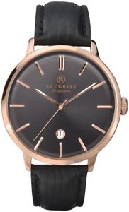 【送料無料】腕時計　ウォッチ　ブラックベルトビンテージナイツグアーガムaccurist 7013 negro vintage correa fecha reloj de 50 m wr caballeros 2 ao guar rrp 7999