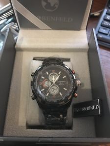 【送料無料】腕時計　ウォッチ　スポーツウォッチボックスreloj deportivo negro tiburn globenfeldnueva en caja con documentos