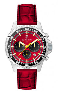 【送料無料】腕時計 ウォッチ モデルリングlujo chronographconqueror cavadini reloj giratorias anillo en rojo model 2018