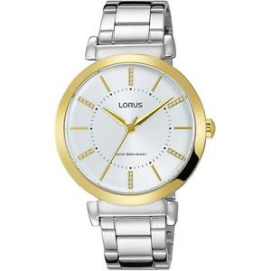 【送料無料】腕時計　ウォッチ　ステンレススチールブレスレットケースホワイトクォーツlorus para mujeres 34mm pulsera de acero inoxidable y estuche reloj con cuadrante blanco cuarzo